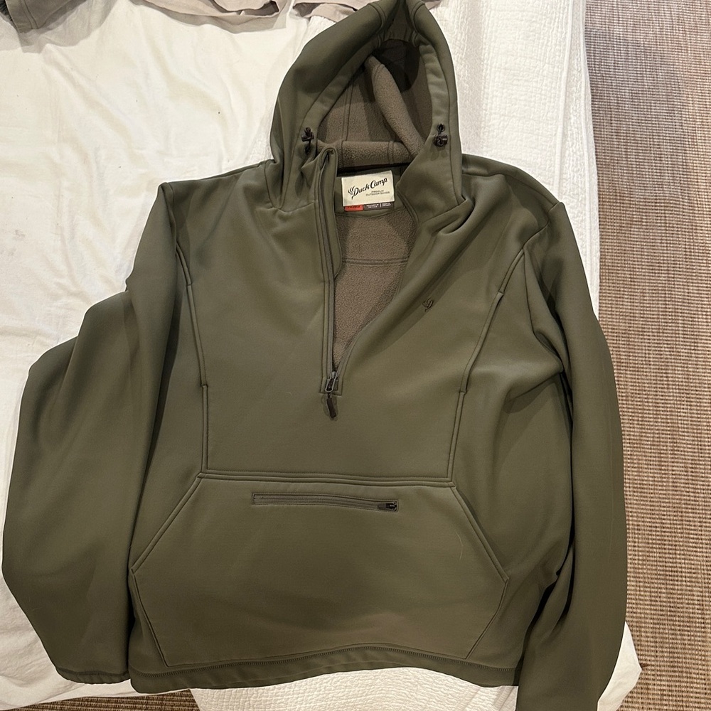 Olive Green Half-Zip Hoodie by Duck Camp